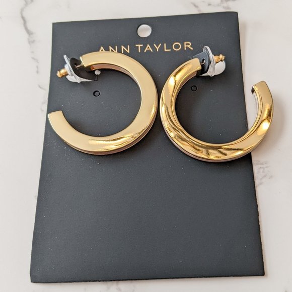 Ann Taylor Tortoiseshell Print Hoop Earrings - Picture 6 of 8